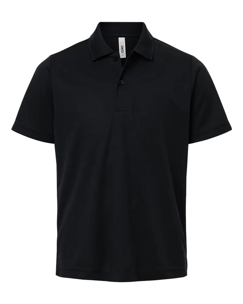 CORE365 CORE365 Youth Nova Performance Pique Polo — Black