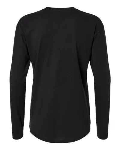 Next Level Next Level Women's Cotton Relaxed Long Sleeve Tee in Black, back view