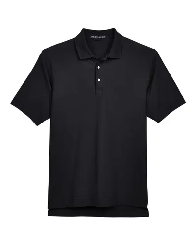 Devon & Jones Devon & Jones Men's Pima Piqué Polo in Black, front view