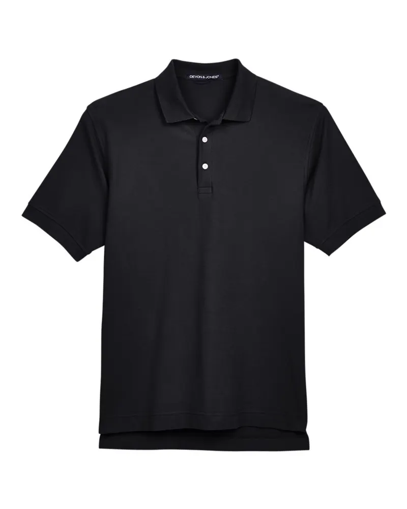 Devon & Jones Devon & Jones Men's Pima Piqué Polo — Black