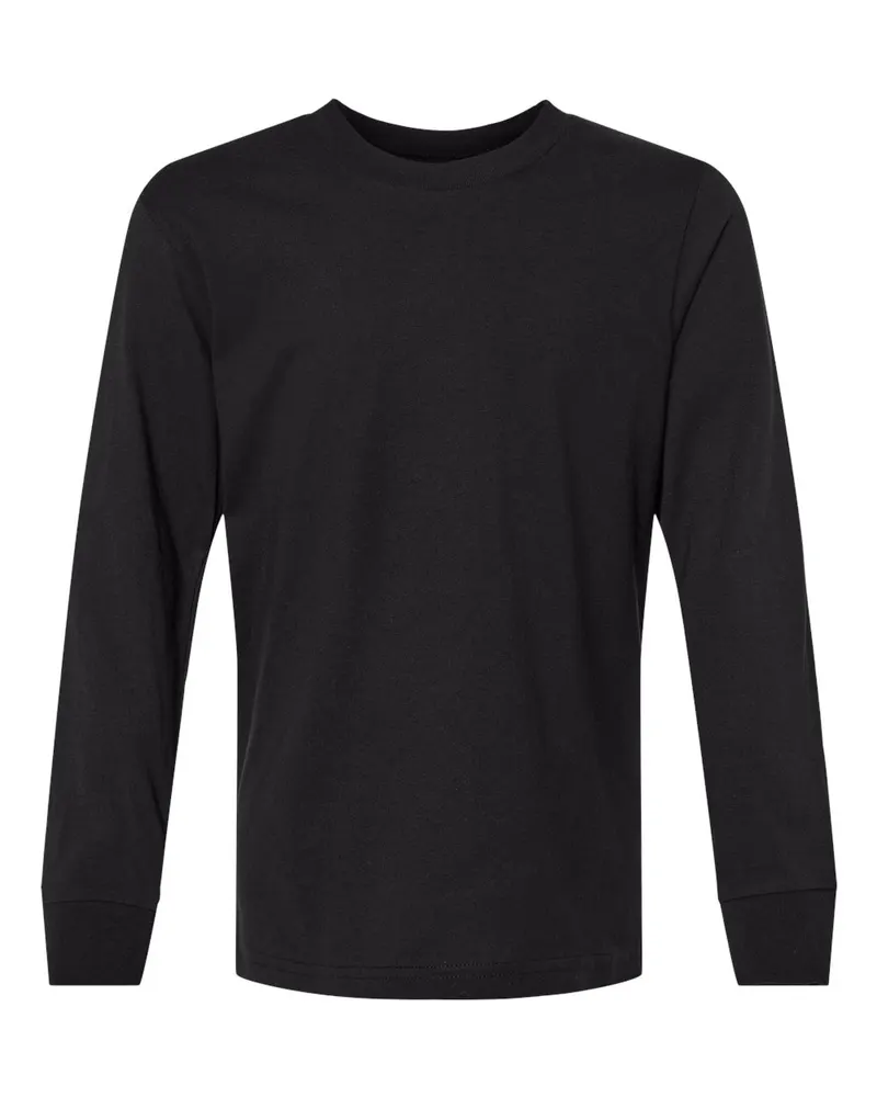 Next Level Next Level Youth Cotton Long Sleeve Tee — Black