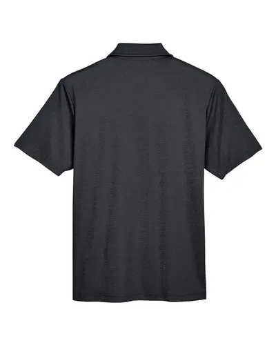 Devon & Jones Devon & Jones Men's CrownLux Performance® Address Mélange Polo in Black Melange, back view