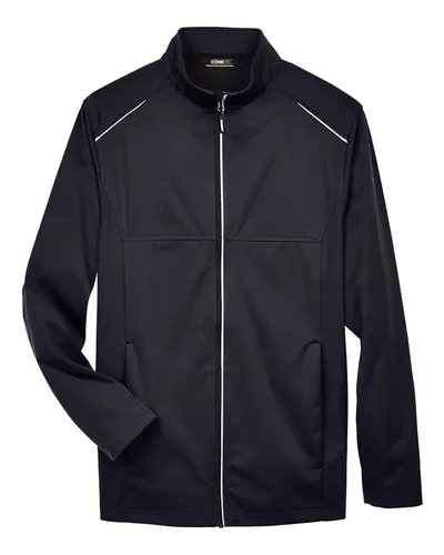 CORE365 CORE365 Men's Techno Lite Three-Layer Knit Tech-Shell in Black, front view