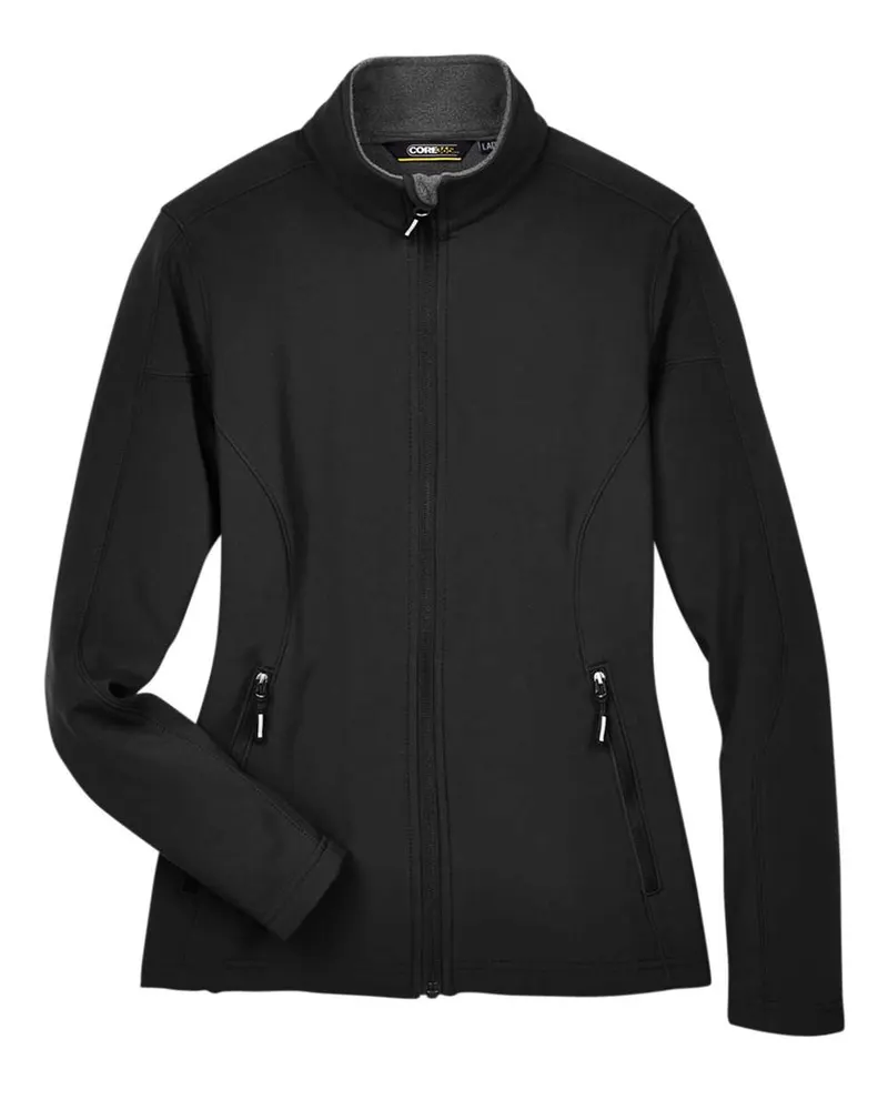 CORE365 CORE365 Women's Cruise Two-Layer Fleece Bonded Soft Shell Jacket — Black