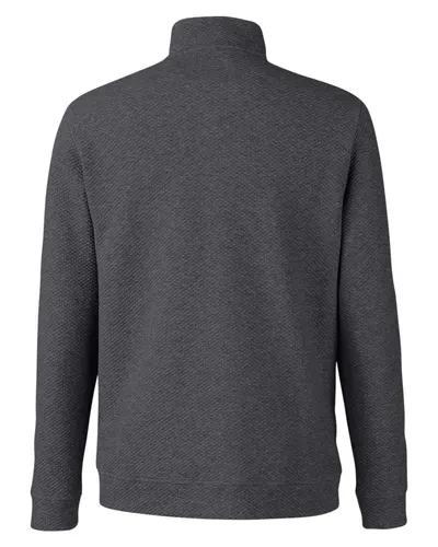 North End North End Men's Spirit Textured Quarter-Zip Pullover in Black Heather, back view