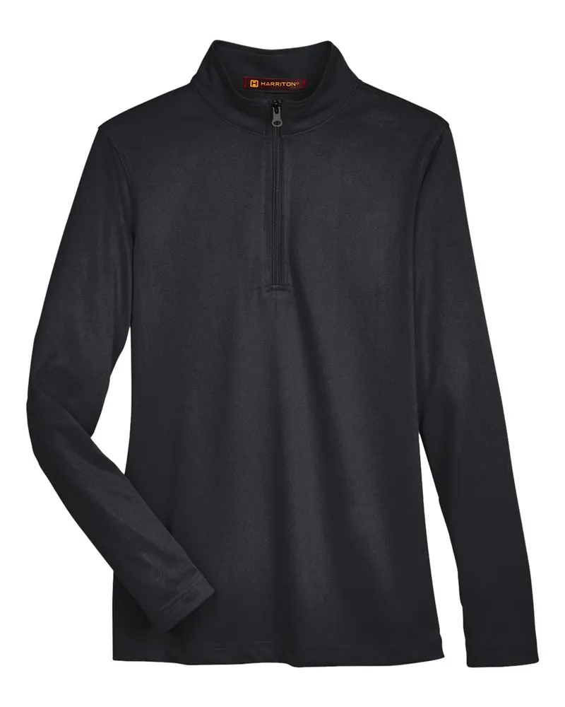 Harriton Harriton Women's Advantage Snag Protection Plus Quarter-Zip Pullover — Black