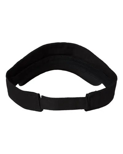 Valucap Valucap Bio-Washed Visor in Black, back view