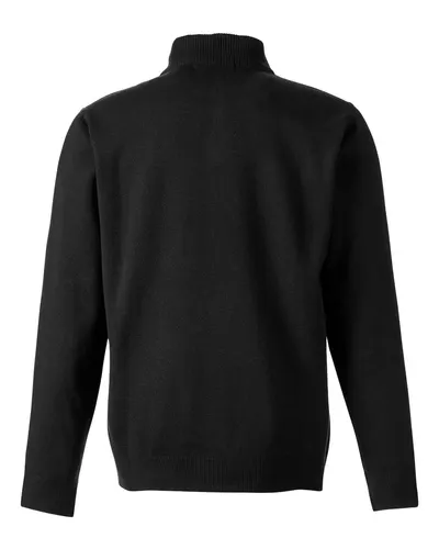 Harriton Harriton Unisex Pilbloc™ Quarter-Zip Pullover Sweater in Black, back view