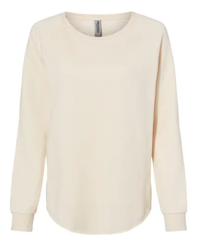 Independent Trading Co. Independent Trading Co. Women's California Wave Wash Crewneck Sweatshirt in Bone, front view