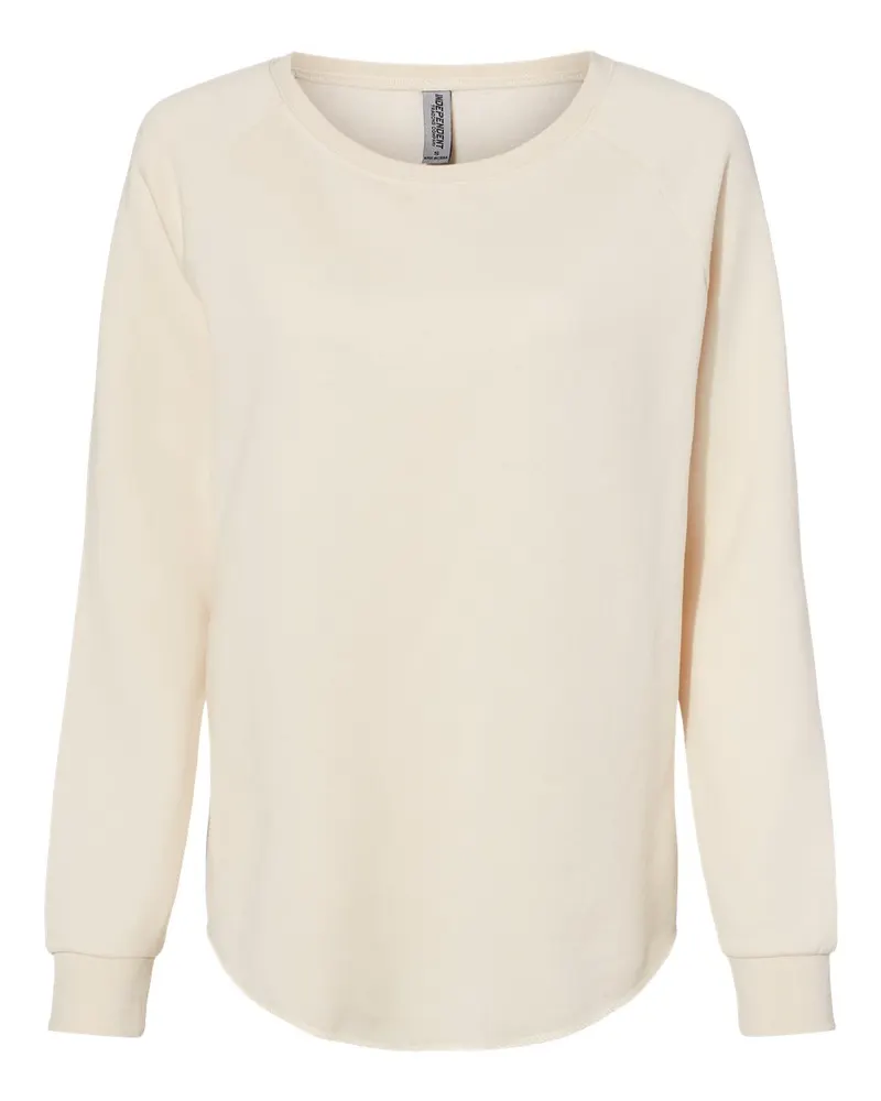 Independent Trading Co. Independent Trading Co. Women's California Wave Wash Crewneck Sweatshirt — Bone