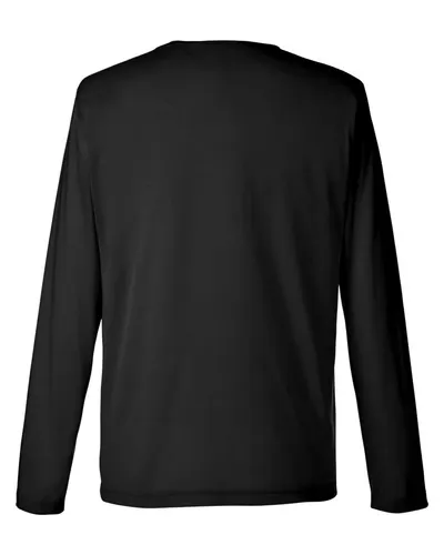 CORE365 CORE365 Unisex Fusion ChromaSoft™ Performance Long Sleeve T-Shirt in Black, back view