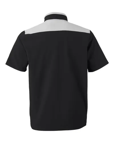 Under Armour Under Armour Men's Motivate 3.0 Short Sleeve Half-Zip in Black/ Mod Grey/ White, back view