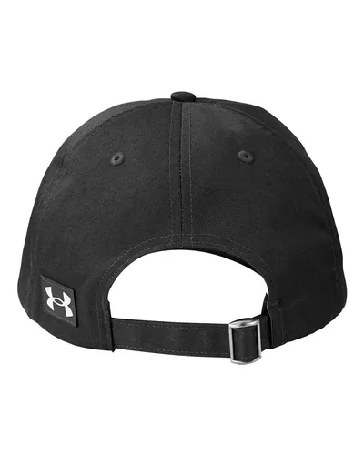 Under Armour Under Armour Team Chino Cap in Black/ Black/ White, back view
