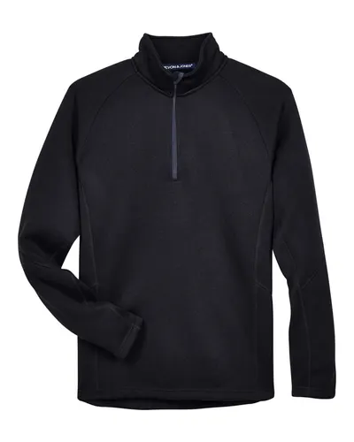 Devon & Jones Devon & Jones Unisex Bristol Sweater Fleece Quarter-Zip Pullover in Black, front view