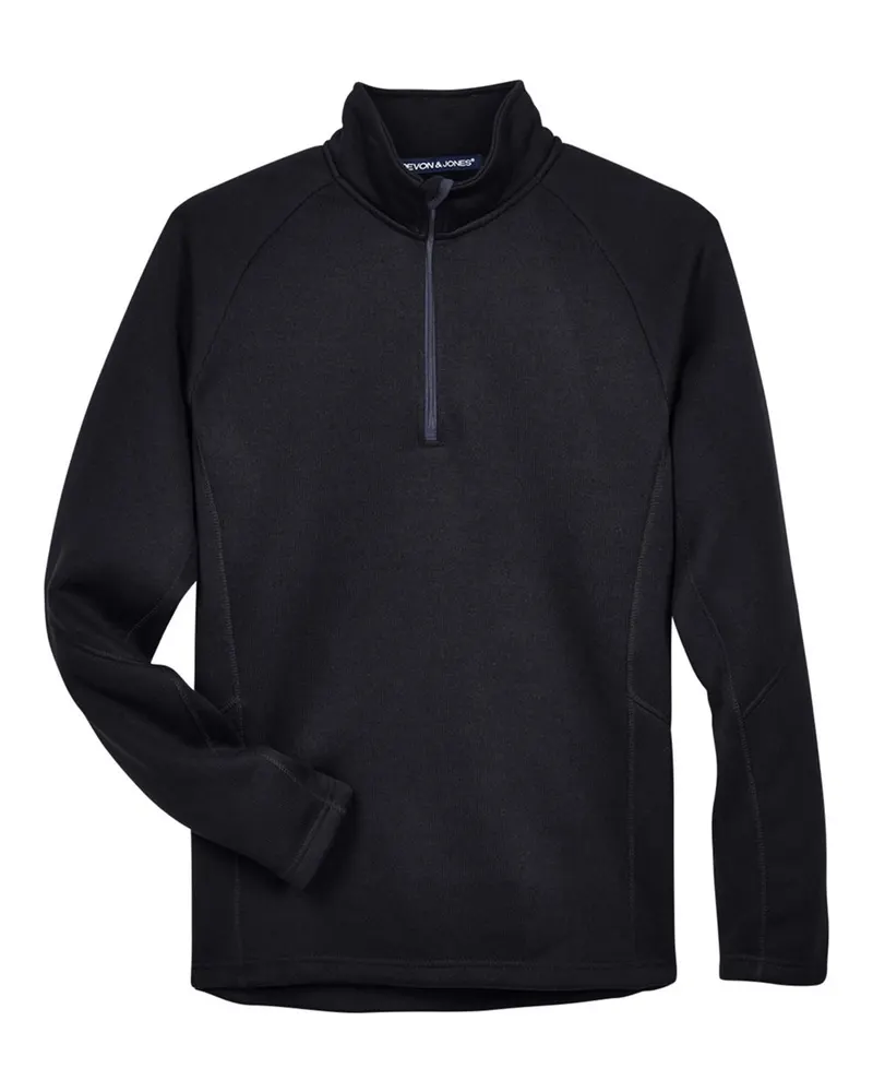 Devon & Jones Devon & Jones Unisex Bristol Sweater Fleece Quarter-Zip Pullover — Black