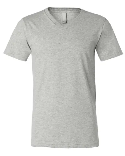 BELLA + CANVAS BELLA + CANVAS Unisex Heather CVC V-Neck Tee in Athletic Heather, front view