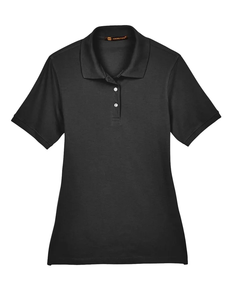 Harriton Harriton Women's Easy Blend Polo — Black
