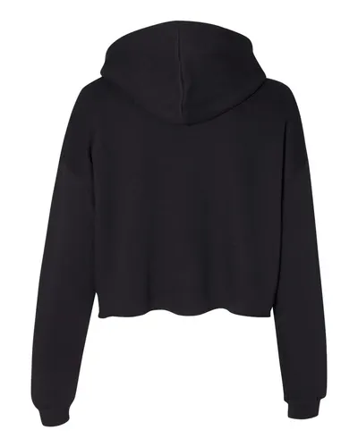 BELLA + CANVAS BELLA + CANVAS Women's Crop Hoodie Sweatshirt in Black, back view