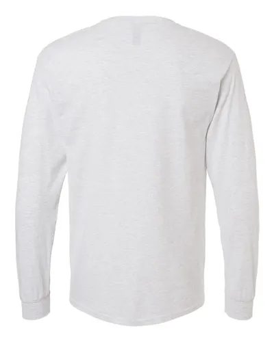 Gildan Gildan Unisex Heavy Cotton™ Long Sleeve T-Shirt in Ash, back view