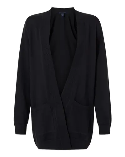 Devon & Jones Devon & Jones Women's New Classics Open Cardigan Sweater in Black, front view