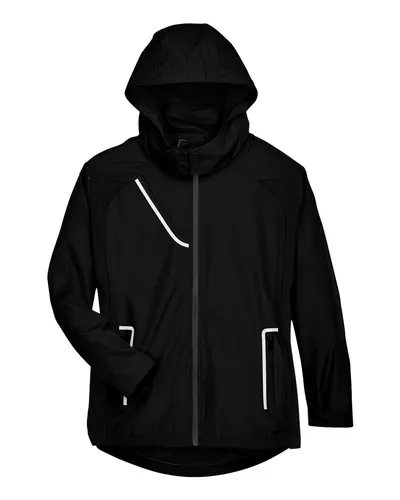 Team 365 Team 365 Women's Dominator Waterproof Jacket in Black, front view