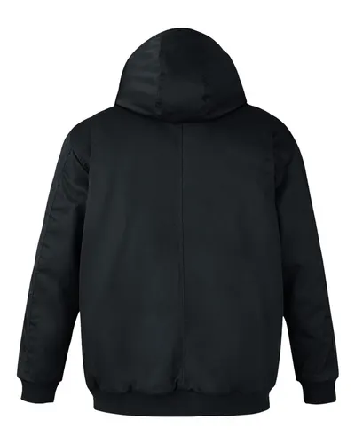 Harriton Harriton Unisex ClimaBloc® Heavyweight Hooded Full-Zip Jacket in Black, back view
