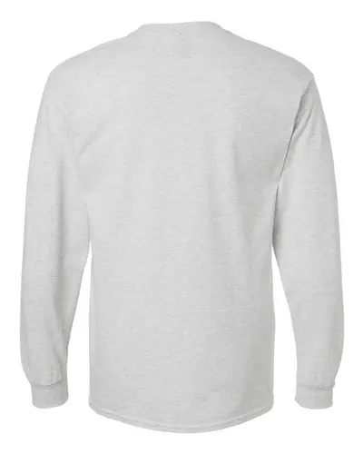 Gildan Gildan Unisex Ultra Cotton® Long Sleeve T-Shirt in Ash, back view
