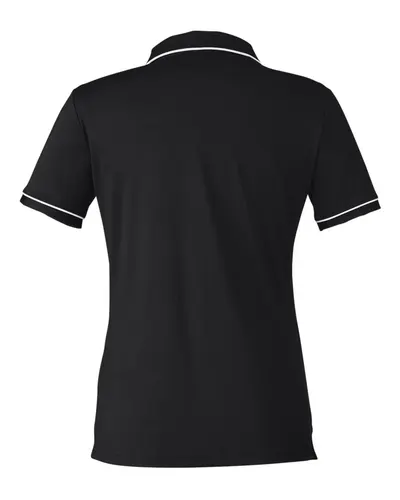 Under Armour Under Armour Women's Tipped Teams Performance Polo in Black/ White, back view