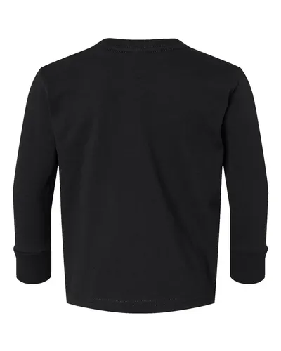 Rabbit Skins Rabbit Skins Toddler Cotton Jersey Long Sleeve Tee in Black, back view