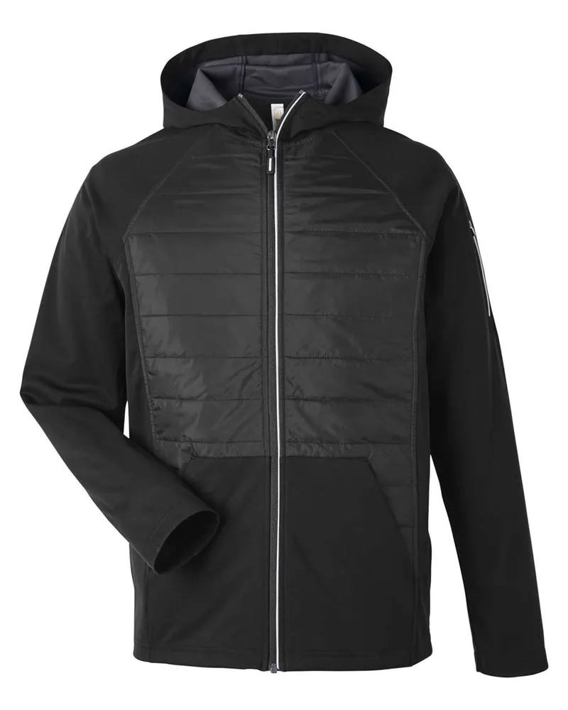 CORE365 CORE365 Unisex Techno Lite Hybrid Hooded Jacket — Black