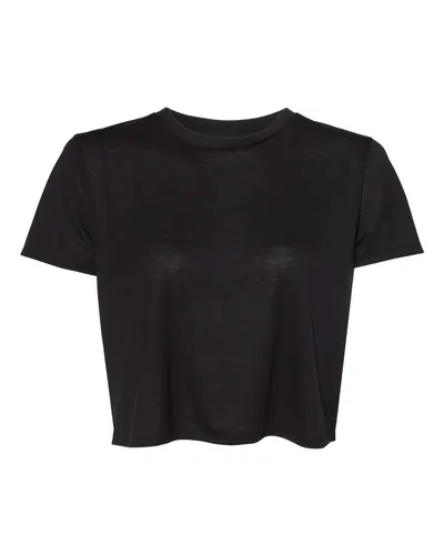 BELLA + CANVAS BELLA + CANVAS Women’s Flowy Crop Tee in Black, front view