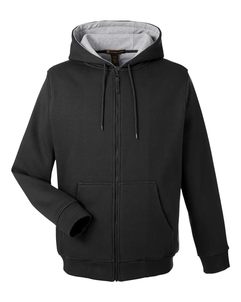 Harriton Harriton Unisex ClimaBloc™ Lined Heavyweight Hooded Sweatshirt — Black