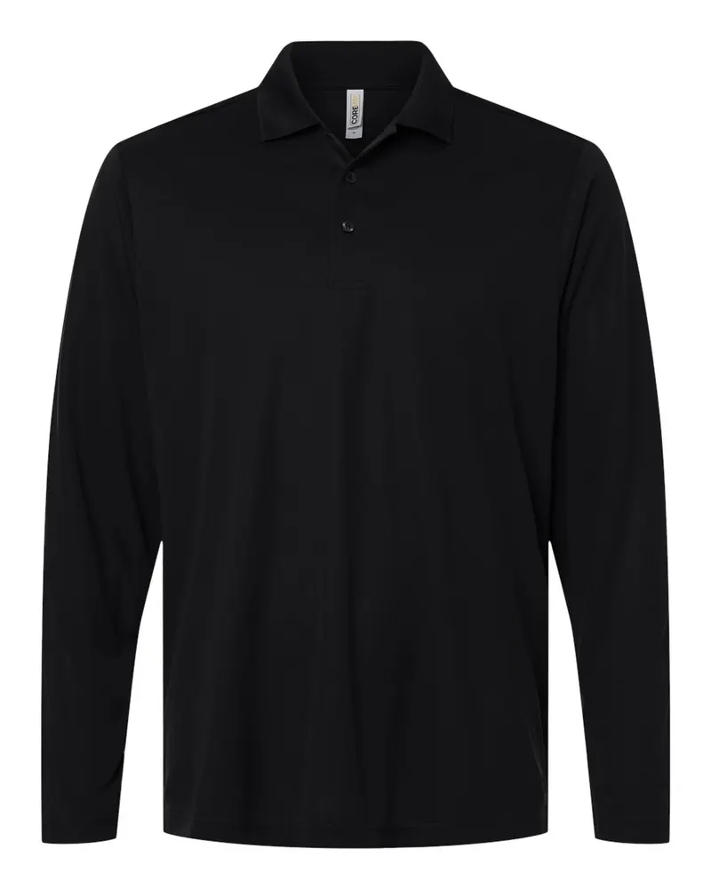 CORE365 CORE365 Men's Nova Performance Long Sleeve Pique Polo — Black