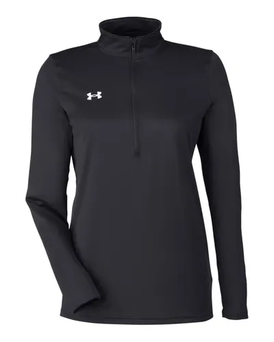 Under Armour Under Armour Women's Team Tech™ Half-Zip Pullover in Black/ White, front view