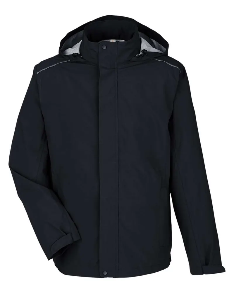 CORE365 CORE365 Men's Barrier Packable Waterproof Rain Jacket — Black