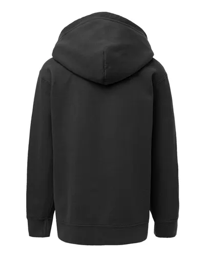 Comfort Colors Comfort Colors Youth Garment-Dyed Lightweight Hooded Sweatshirt in Black, back view