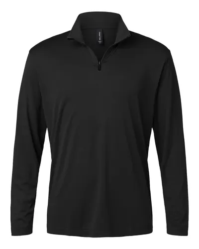 AllPro AllPro Men's Pro-Lock Performance Quarter-Zip Pullover in Black, front view
