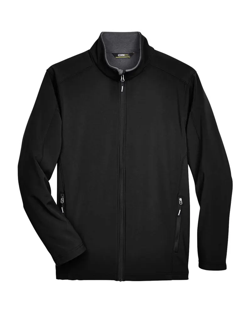 CORE365 CORE365 Men's Tall Cruise Two-Layer Fleece Bonded Soft Shell Jacket — Black