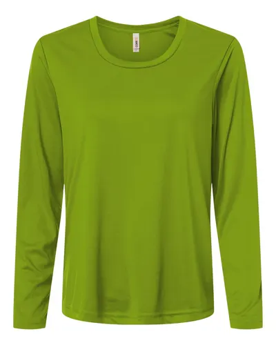 CORE365 CORE365 Women's Capital Performance Long Sleeve T-Shirt in Acid Green, front view