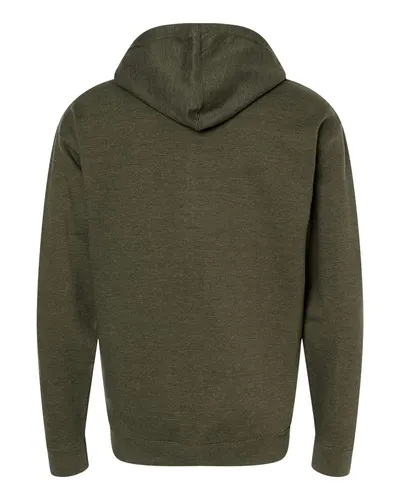 Independent Trading Co. Independent Trading Co. Unisex Midweight Full-Zip Hooded Sweatshirt in Army Heather, back view
