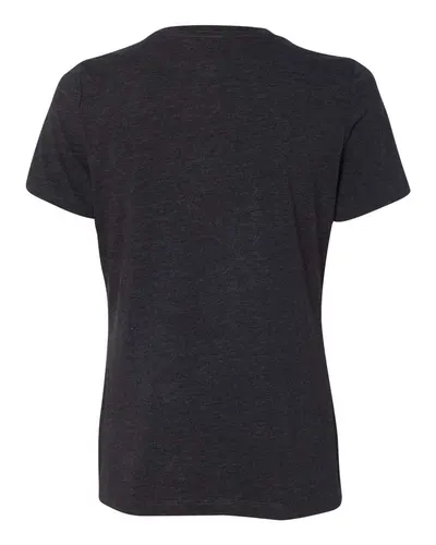 BELLA + CANVAS BELLA + CANVAS Women’s Relaxed Fit Triblend Tee in Charcoal Black Triblend, back view