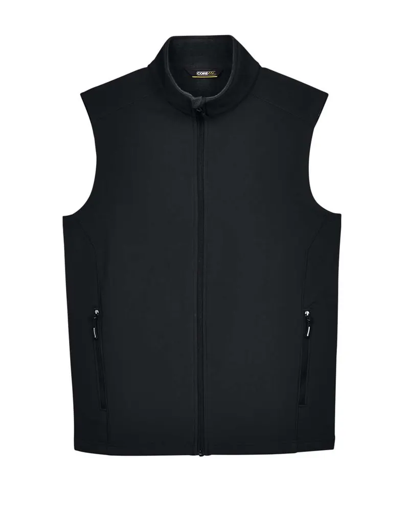 CORE365 CORE365 Men's Cruise Two-Layer Fleece Bonded Soft Shell Vest — Black