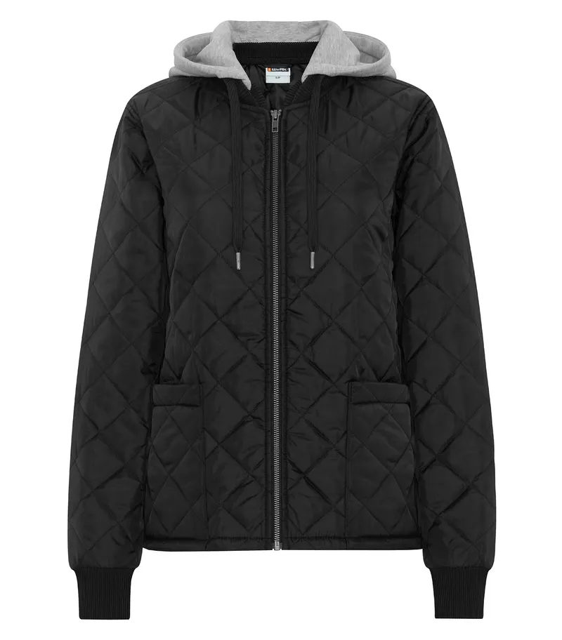 ATC WeRK™ ATC WeRK™ QUILTED FREEZER LADIES’ JACKET WITH DETACHABLE HOOD — Black