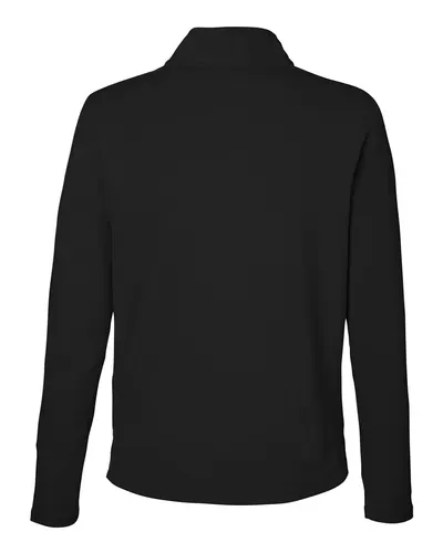Devon & Jones Devon & Jones Women's Raleigh Stretch Quarter-Zip Pullover in Black, back view