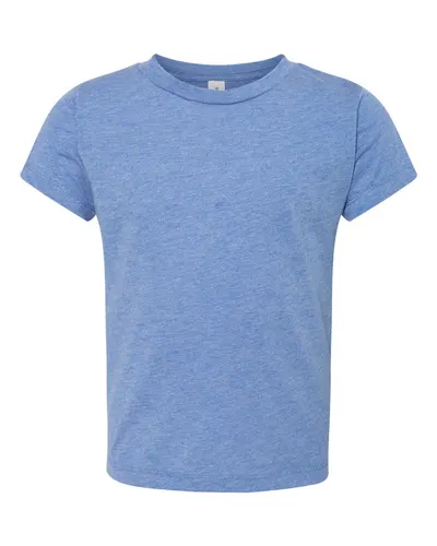 BELLA + CANVAS BELLA + CANVAS Toddler Triblend Tee in Blue Triblend, front view