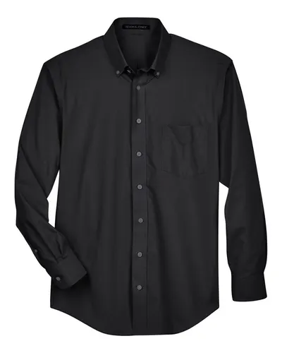 Devon & Jones Devon & Jones Men's Crown Collection® Broadcloth Woven Dress Shirt in Black, front view