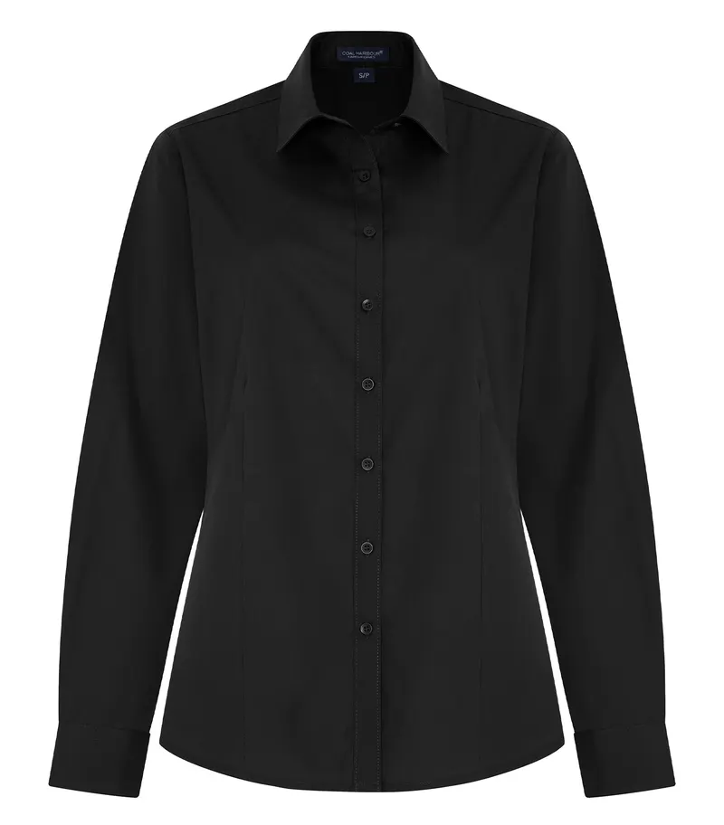 Coal Harbour® COAL HARBOUR® EVERYDAY EASY CARE LONG SLEEVE LADIES’ WOVEN SHIRT — Black