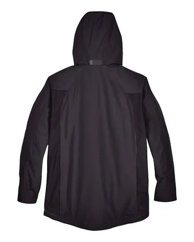 Team 365 Team 365 Men's Dominator Waterproof Jacket in Black, back view