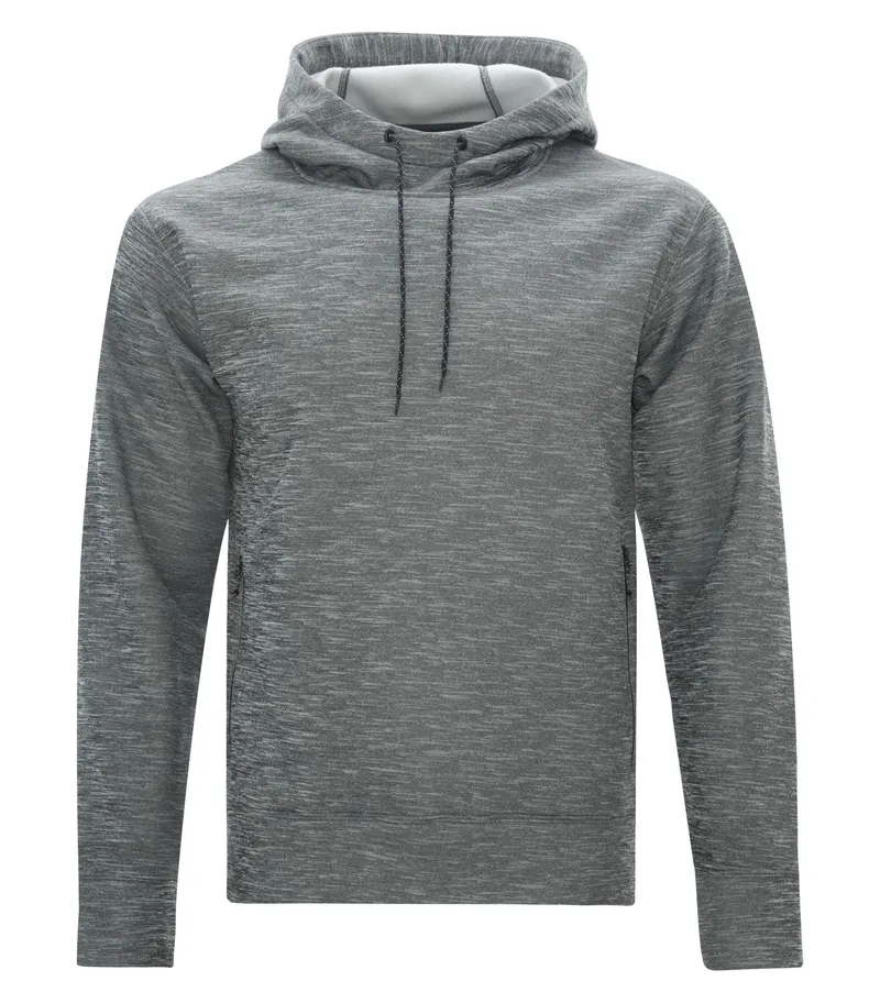 DryFrame® DRYFRAME® DRY TECH WATER RESISTANT FLEECE PULLOVER HOODIE — Asphalt Heather
