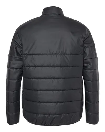 Adidas Adidas Men's 3-Stripes Puffer Full-Zip Jacket in Black, back view